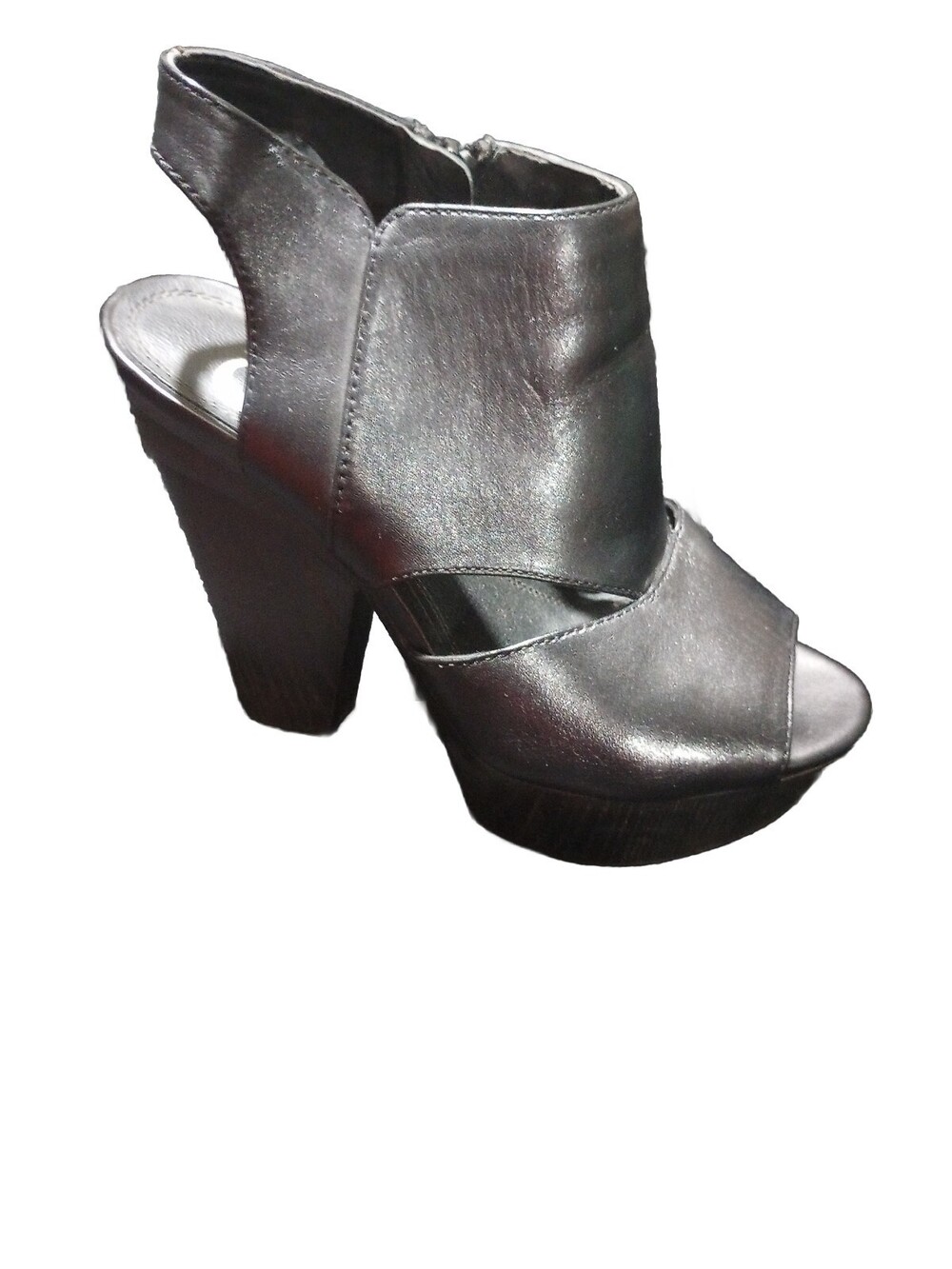 Gianni BINI BLACK 4.75" H Women 6M Open Toe Platforms Chunky Heel Y2K Strappy
